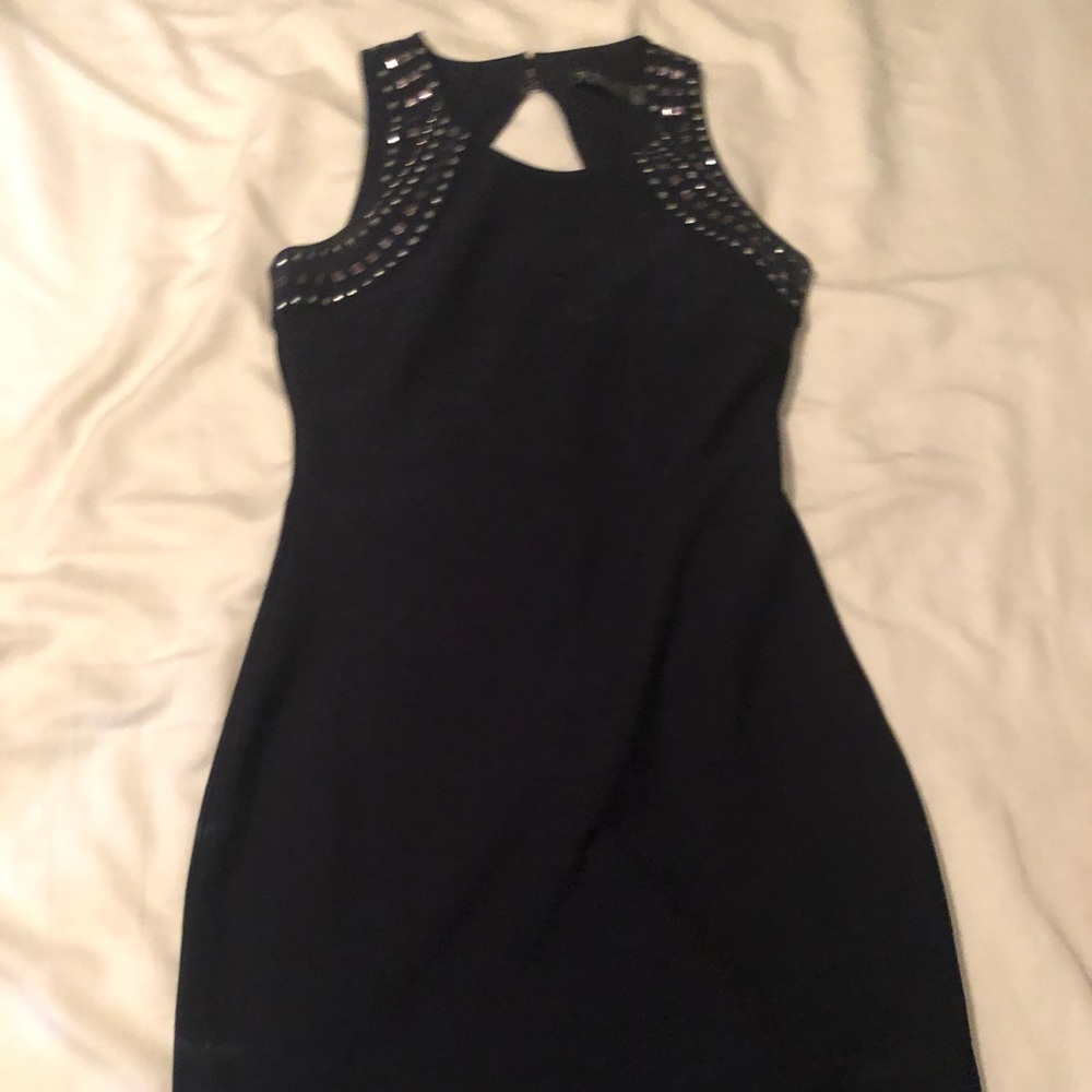 Dark blue guess dress with stones on top